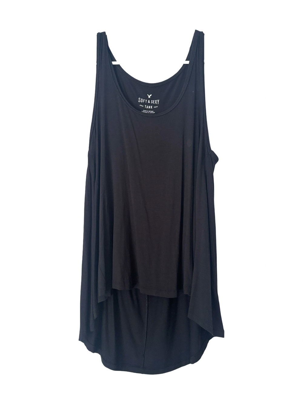 AEO Soft & Sexy Flowy Tank Top in black color